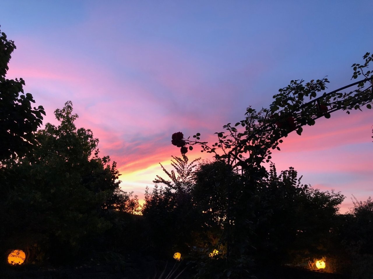 Abenddämmerung im Garten