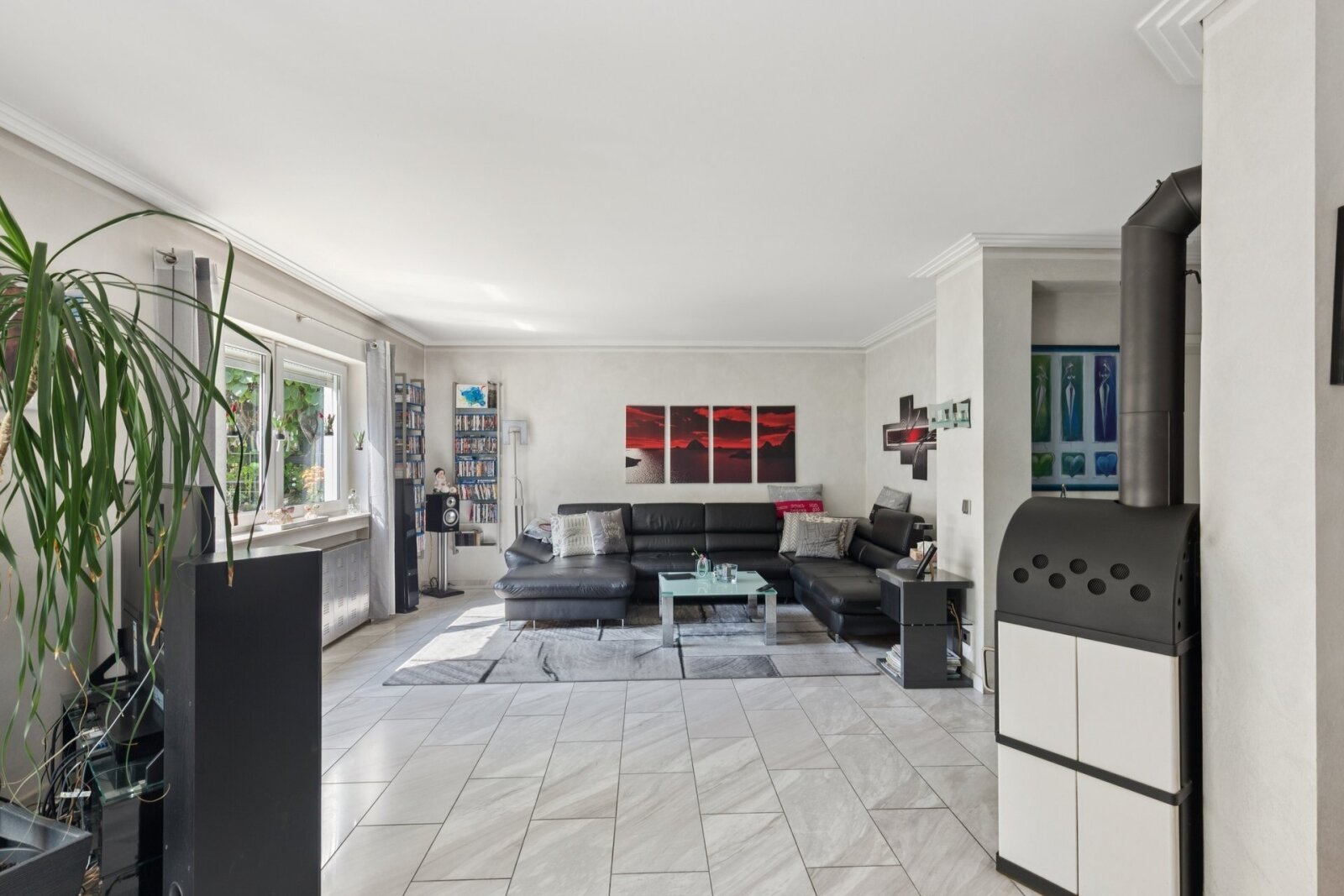 Wohnzimmer mit Kaminofen Wohnzimmer mit Kaminofen
